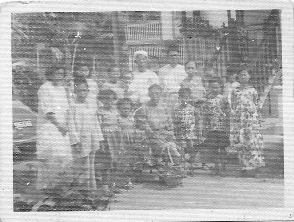 Deraman and Mariam Bako's offsprings in front of the house in the 60s